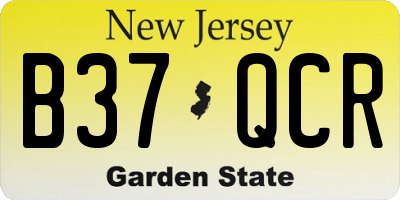 NJ license plate B37QCR