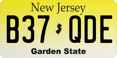 NJ license plate B37QDE