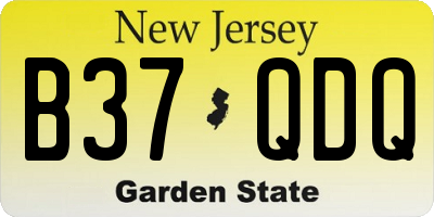 NJ license plate B37QDQ