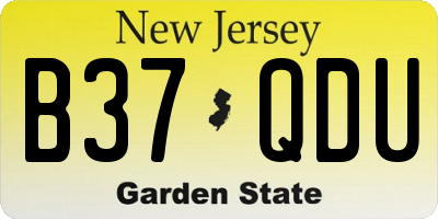 NJ license plate B37QDU
