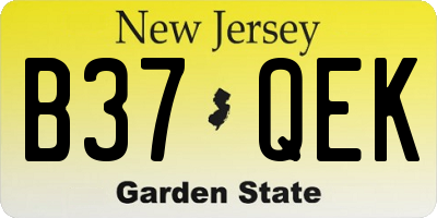 NJ license plate B37QEK