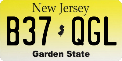 NJ license plate B37QGL