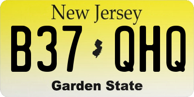 NJ license plate B37QHQ