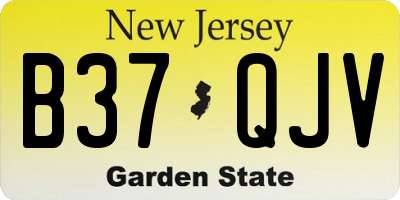 NJ license plate B37QJV