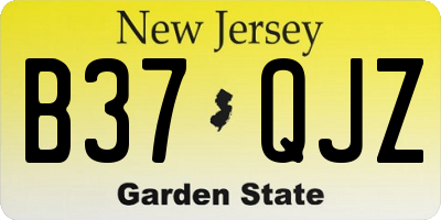 NJ license plate B37QJZ