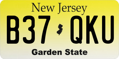 NJ license plate B37QKU
