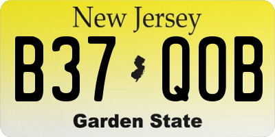 NJ license plate B37QOB