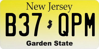 NJ license plate B37QPM