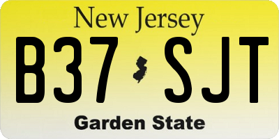 NJ license plate B37SJT