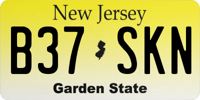 NJ license plate B37SKN