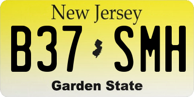 NJ license plate B37SMH