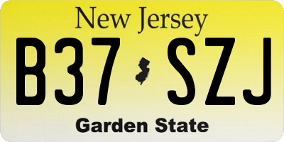NJ license plate B37SZJ