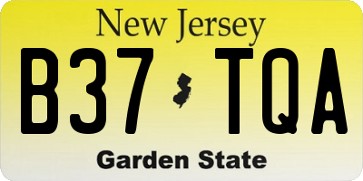 NJ license plate B37TQA
