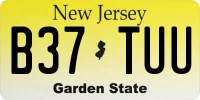 NJ license plate B37TUU
