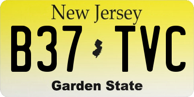 NJ license plate B37TVC