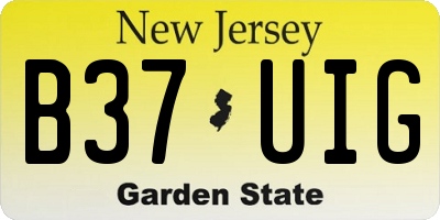 NJ license plate B37UIG