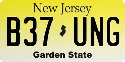 NJ license plate B37UNG