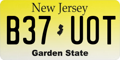 NJ license plate B37UOT
