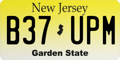 NJ license plate B37UPM