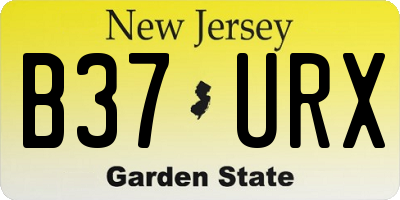 NJ license plate B37URX