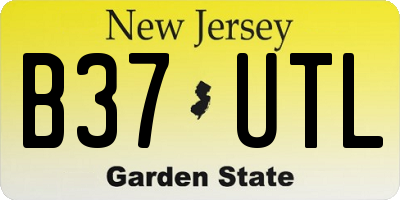 NJ license plate B37UTL