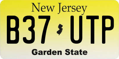 NJ license plate B37UTP