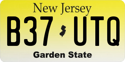 NJ license plate B37UTQ