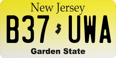 NJ license plate B37UWA
