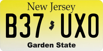 NJ license plate B37UXO