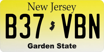 NJ license plate B37VBN