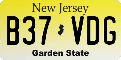 NJ license plate B37VDG