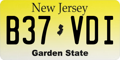 NJ license plate B37VDI