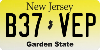 NJ license plate B37VEP