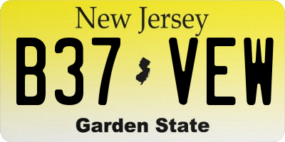 NJ license plate B37VEW