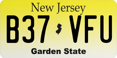 NJ license plate B37VFU