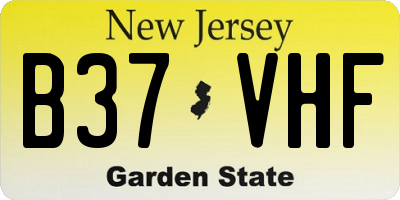 NJ license plate B37VHF