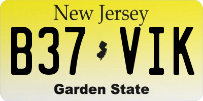 NJ license plate B37VIK
