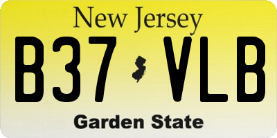 NJ license plate B37VLB
