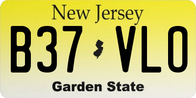 NJ license plate B37VLO