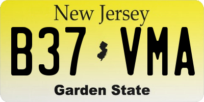 NJ license plate B37VMA