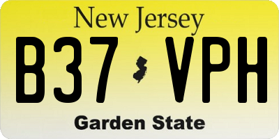 NJ license plate B37VPH