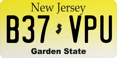 NJ license plate B37VPU