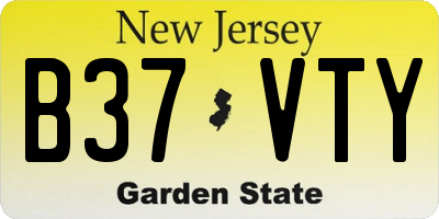 NJ license plate B37VTY