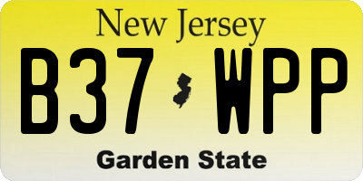 NJ license plate B37WPP
