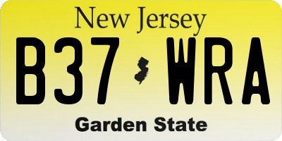 NJ license plate B37WRA