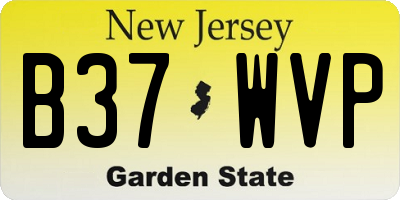 NJ license plate B37WVP