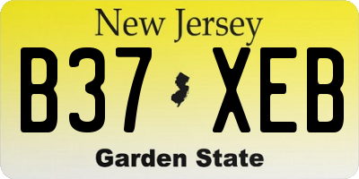 NJ license plate B37XEB
