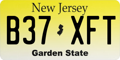 NJ license plate B37XFT