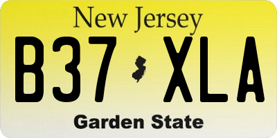 NJ license plate B37XLA