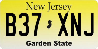 NJ license plate B37XNJ